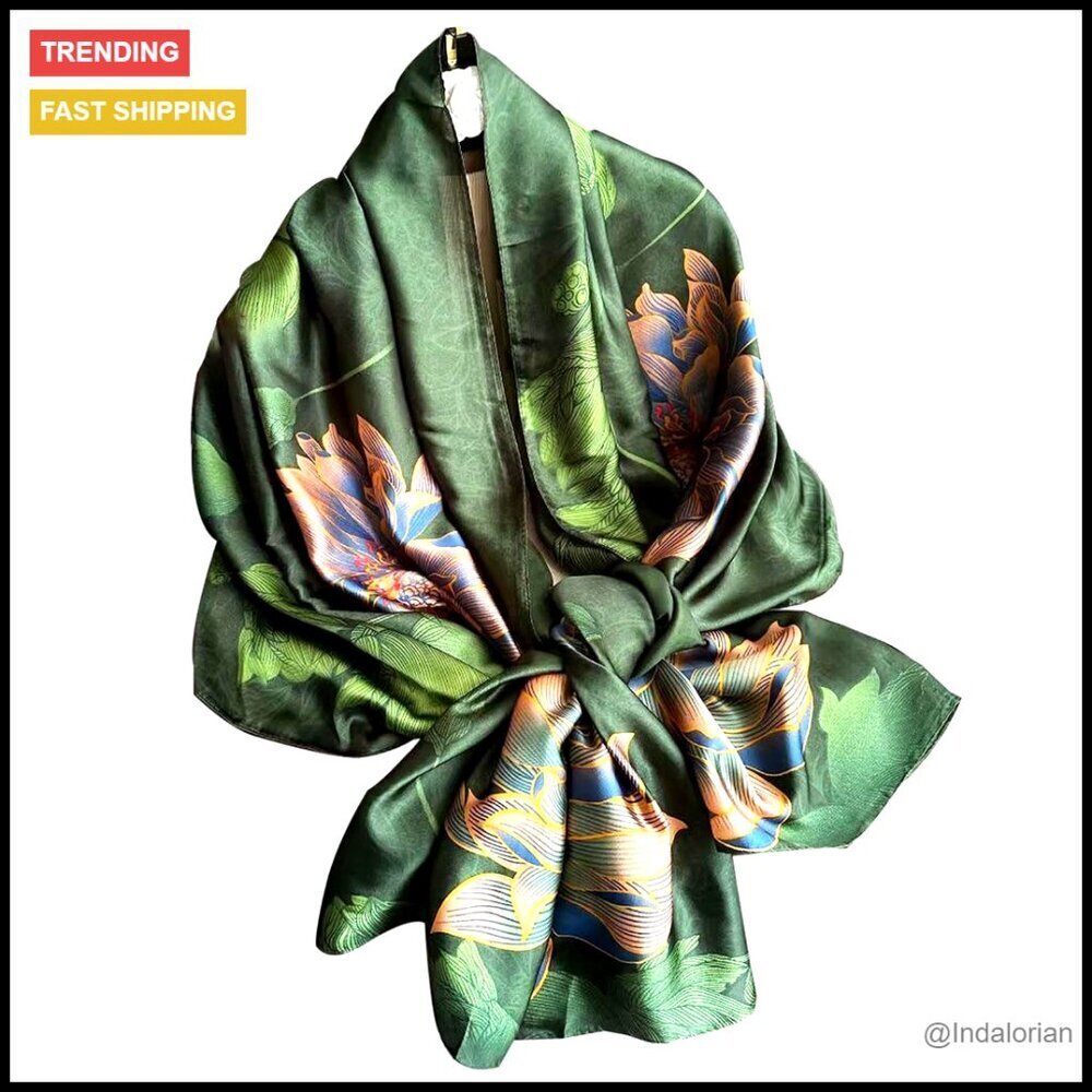 Lightweight Floral Shawl Scarf Elegant Formal Evening Wear Summer Wrap